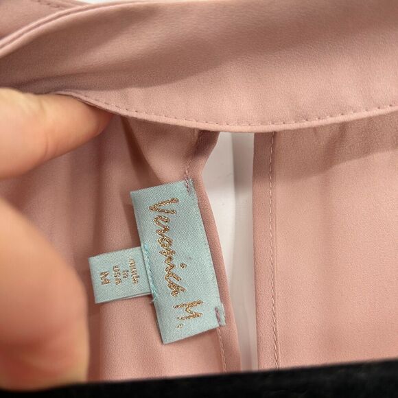 VERONICA M. Dusty Light Pink Cut Out Bell Sleeve Lightweight Blouse Top Medium - Picture 4 of 5